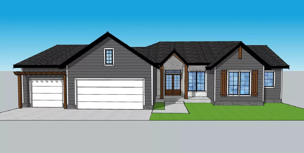 Breck front drawing of house